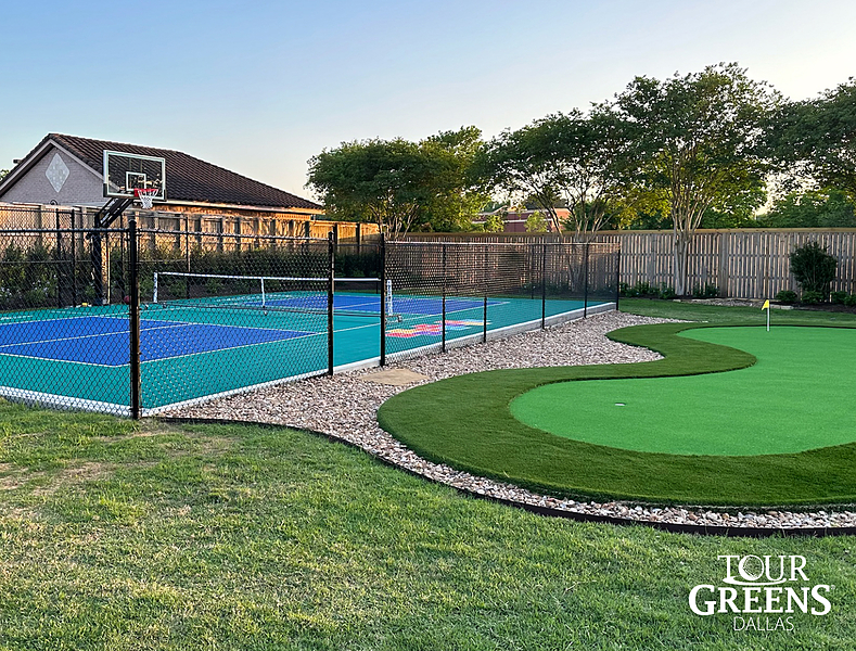 Tour Greens Dallas game court installation project