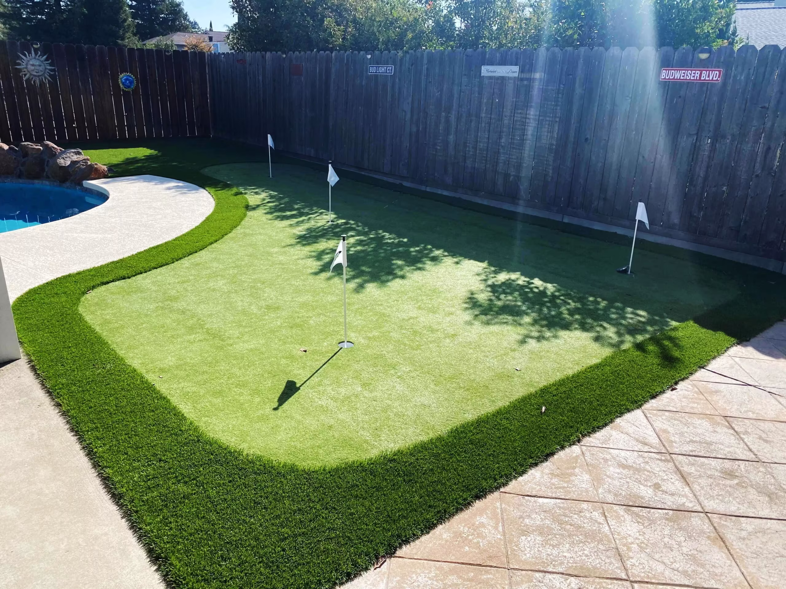 Tour Greens Dallas synthetic putting green installation project