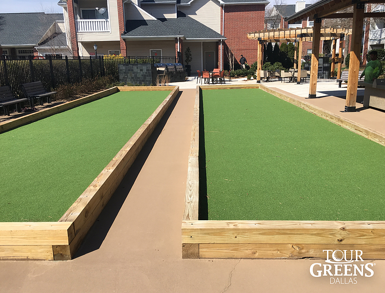 Tour Greens Dallas game court installation project