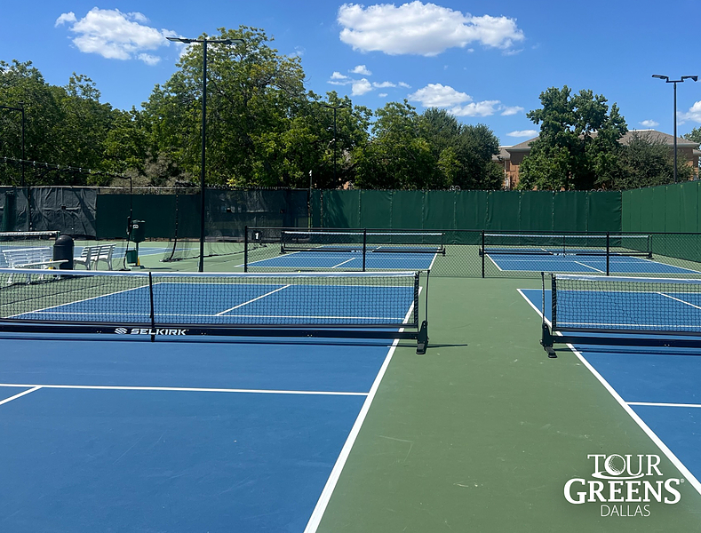 Tour Greens Dallas game court installation project