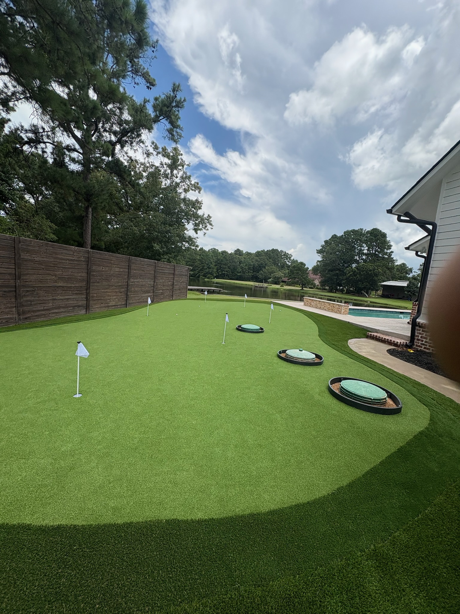 Luxury putting green installation at a Southlake, TX estate