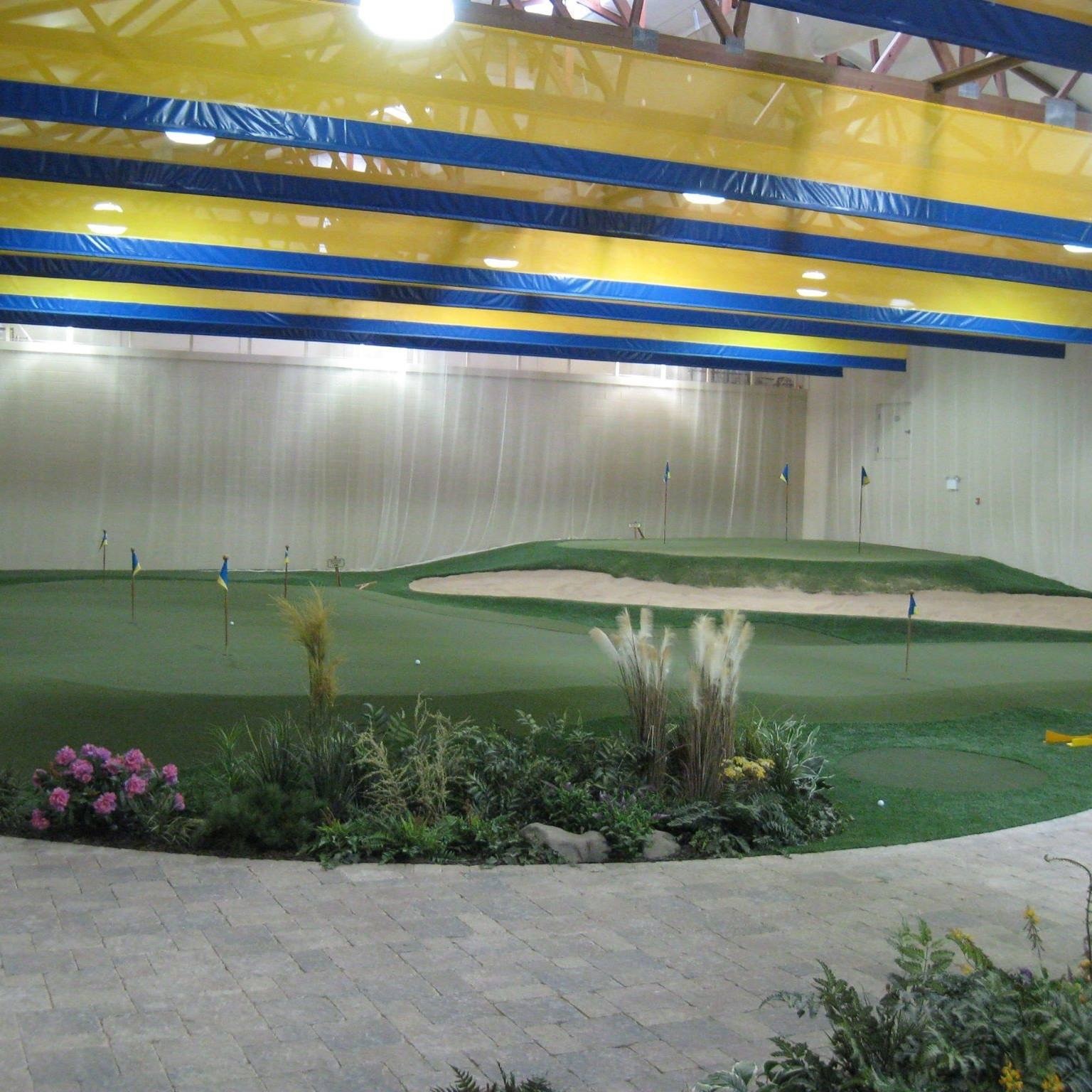 Tour Greens Dallas indoor putting green featured project with chipping area