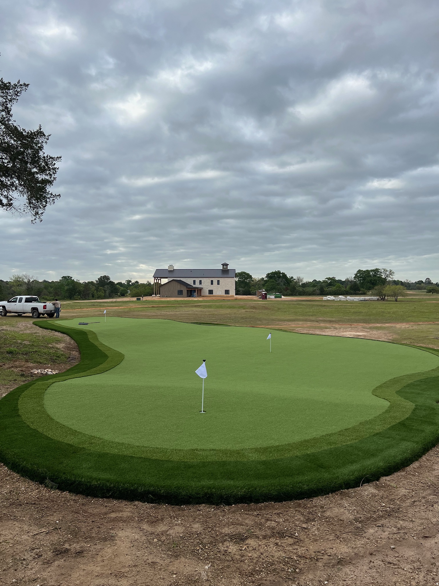 Synthetic putting green installation in Arlington, TX