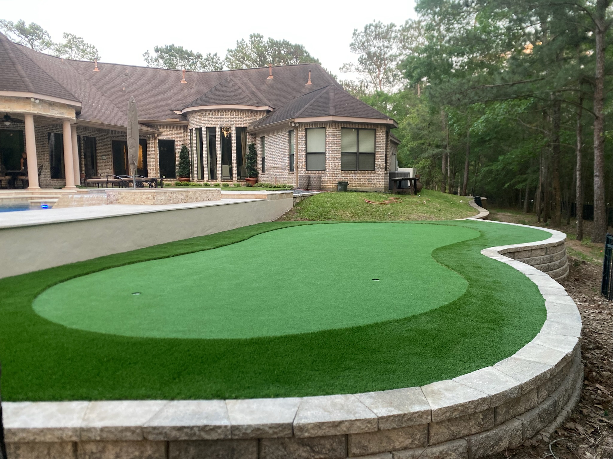 Synthetic putting green installation in McKinney, TX