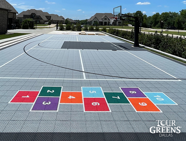 Tour Greens Dallas game court installation project