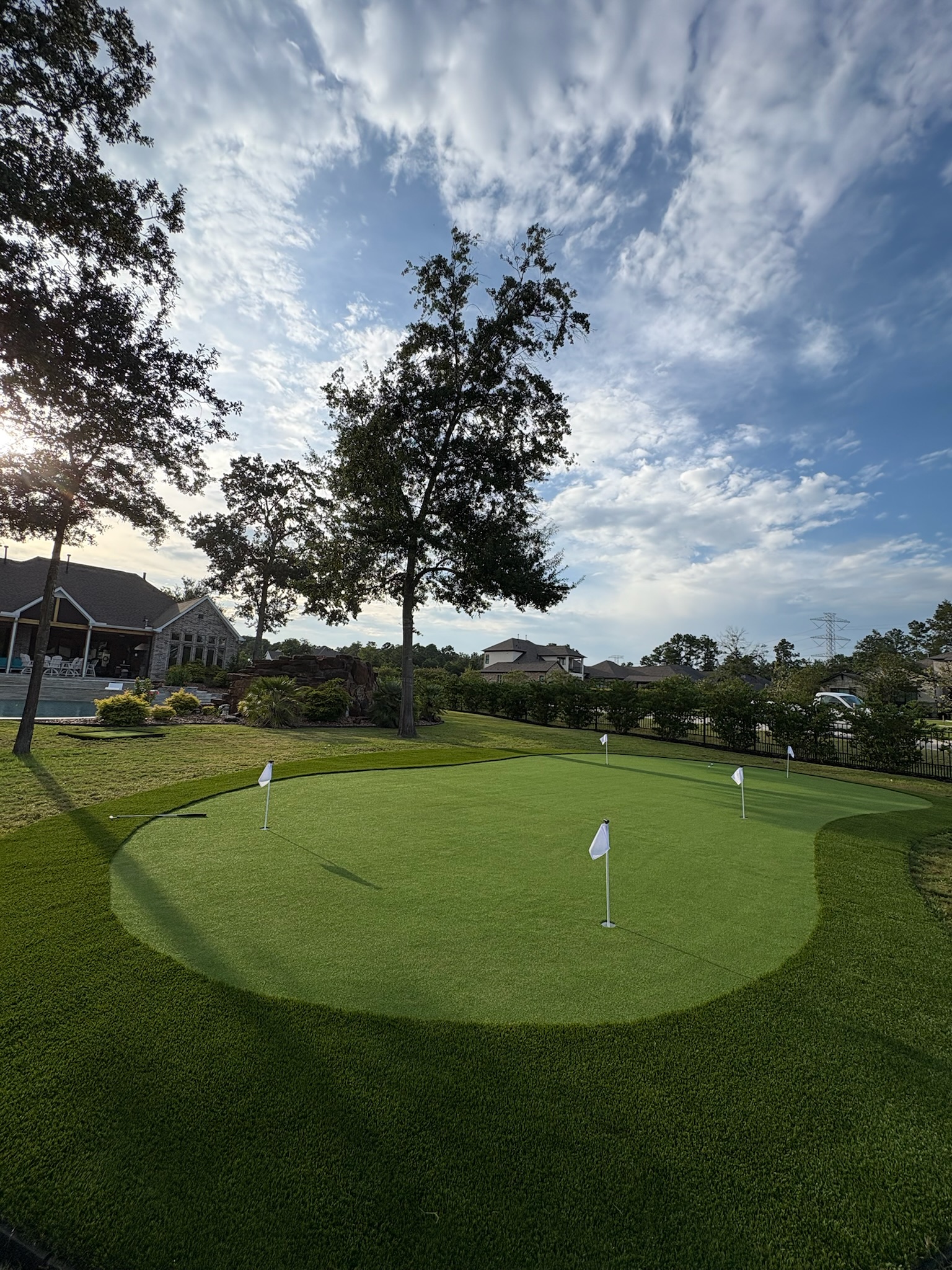 Tour Greens Dallas Backyard with Putting Green