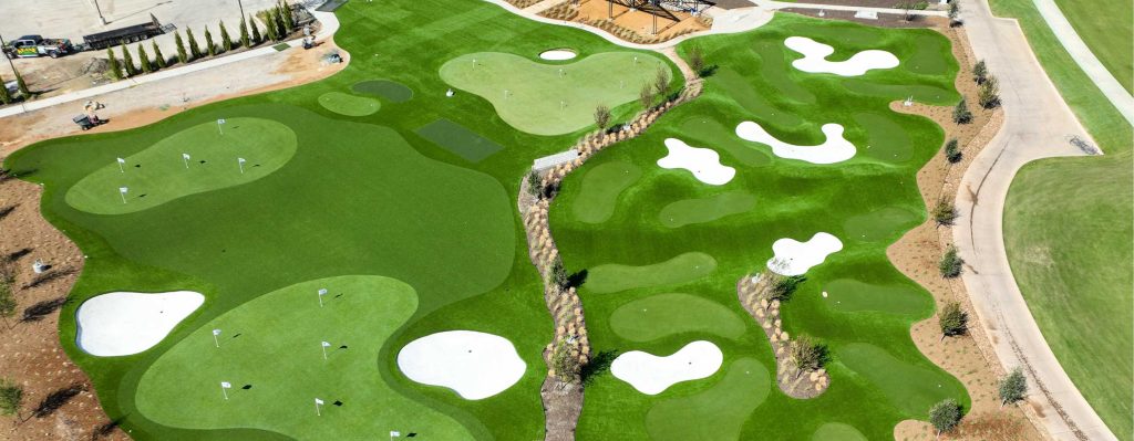 Custom putting green installation at a Frisco, TX residence