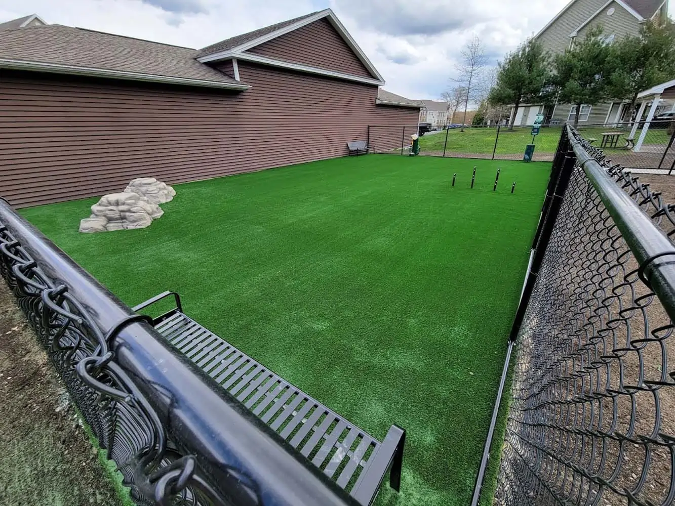 Pet turf installation with antimicrobial infill in a DFW backyard