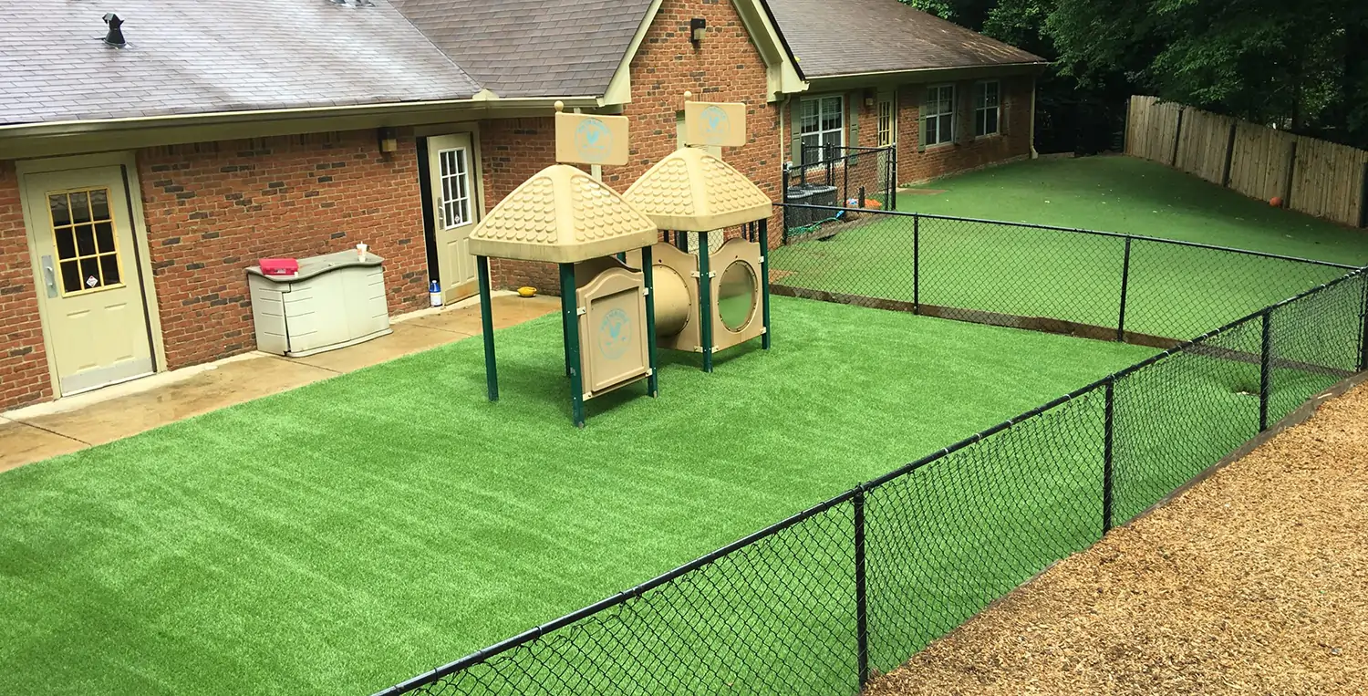Commercial kennel pet turf installation in the DFW area